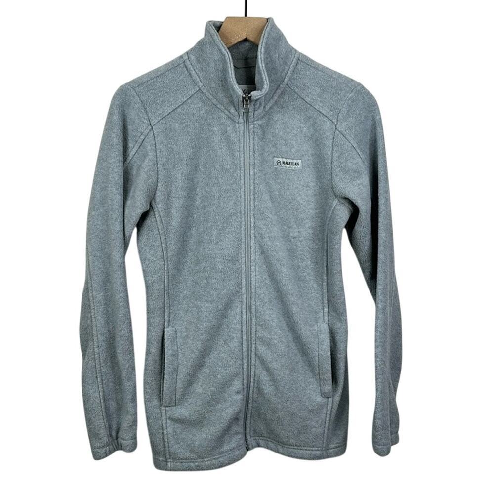 Magellan Outdoors Gray Full Zip Fleece Jacket Women's Size Small Gorpcore Warm